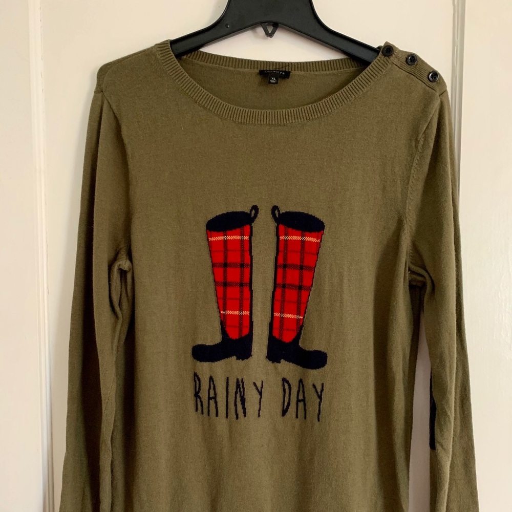 Talbots Rainy Day Olive Green Sweater XL